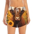 thumbnail image 2 of Goofa Countryside Sunflower Cow Printed Women 2 in 1 Running Shorts,Quick Dry Athletic Workout Shorts,High Waisted Athletic Shorts with Liner Pockets-X-Large, 2 of 9