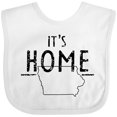 thumbnail image 3 of Inktastic It's Home- State of Iowa Outline Distressed Text Boys or Girls Baby Bib, 3 of 4