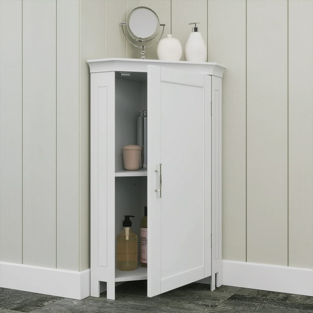 RiverRidge Somerset Single Door Corner Cabinet, White ...