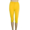 thumbnail image 6 of GEWSEY Women's Lightweight Soft Capri Leggings Crop Leggings 3/4 Stretch Yoga Pants (Yellow, S), 6 of 6
