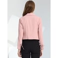 thumbnail image 4 of INSPIRE CHIC Chaqueta estilo cárdigan con frente abierto elegante para mujer, chaqueta recortada de oficina de trabajo Rosa XL, 4 of 5