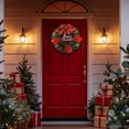 thumbnail image 3 of Christmas Wreath Artificial 18 Inch - Front Door Wreath with Red Bow, Berries, Christmas Balls and Golden Flower for Window Wall Decor, 3 of 8