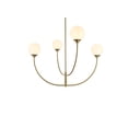 thumbnail image 3 of Living District Nyomi 42" 4-Light Metal/Glass Chandelier in Satin Gold/White, 3 of 8