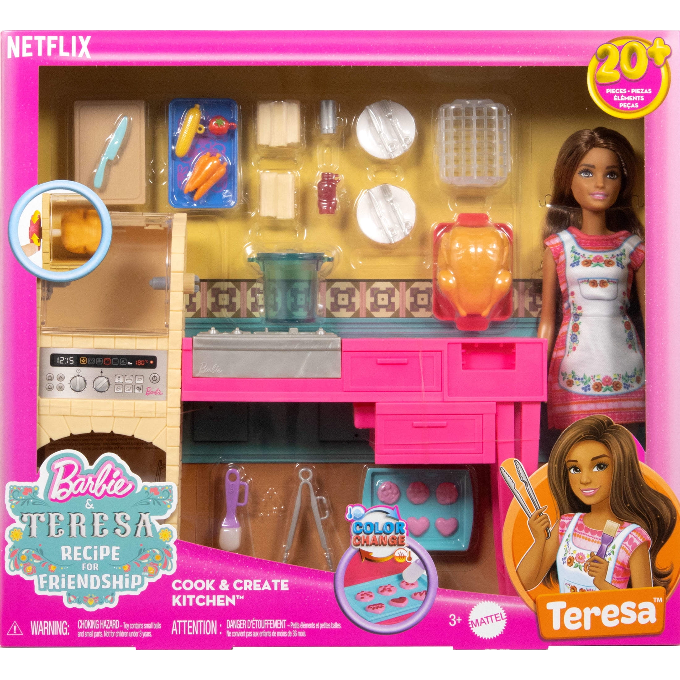 Barbie and Teresa Recipe for Friendship Teresa Doll & Kitchen Playset with 20+ Accessories