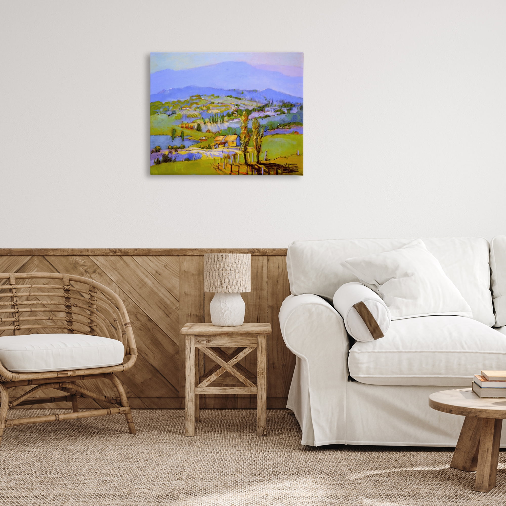 Stupell Industries Classic Countryside Mountains Landscape & Nature Painting Wrapped Canvas Art Print Wall Art, 30 x 24