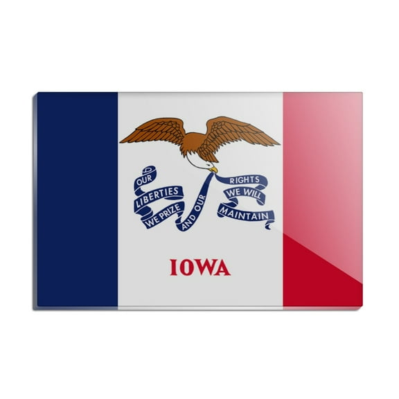 Iowa State Flag Rectangle Acrylic Fridge Refrigerator Magnet