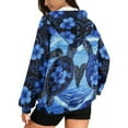 thumbnail image 2 of Renewold Sea Turtle Flower Blue Womens Oversized Zip Up Hoodies Fashion Hooded Pullover Jackets Sweatshirts Long Sleeve Y2K Hoodies Fleece Sweaters Hooded Cardigan Fall Winter Clothes, XS, 2 of 7