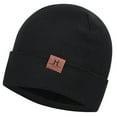 thumbnail image 1 of Beanie Hat Warm Unisex Solid Color Knit Cuffed Beanie Hat Watch Cap for Winter, 1 of 10