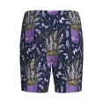 thumbnail image 4 of Yiaed Lavender Flowers for Men's Soft Sleep Pajama Short Lounging Pajama Shorts-Medium, 4 of 8