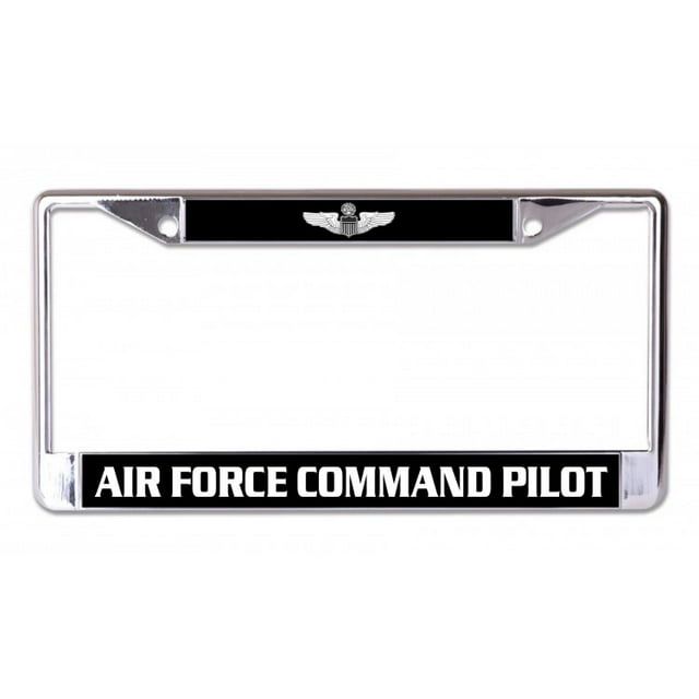 Cadre de Plaque License Fond Noir et Blanc Pilote de Commandement de l'Armée Américaine