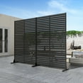 thumbnail image 5 of MAYEERTY Metal Room Divider – Industrial Galvanized Steel Privacy Screen,Stripe,Black, 5 of 10