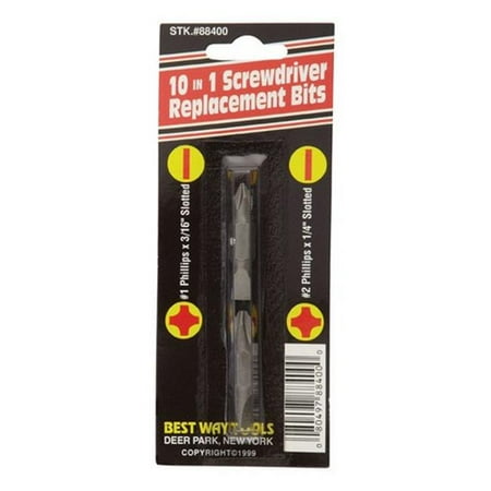 Best Way Tools 88400 10 in 1 Slotted Screwdriver Replacement Bits