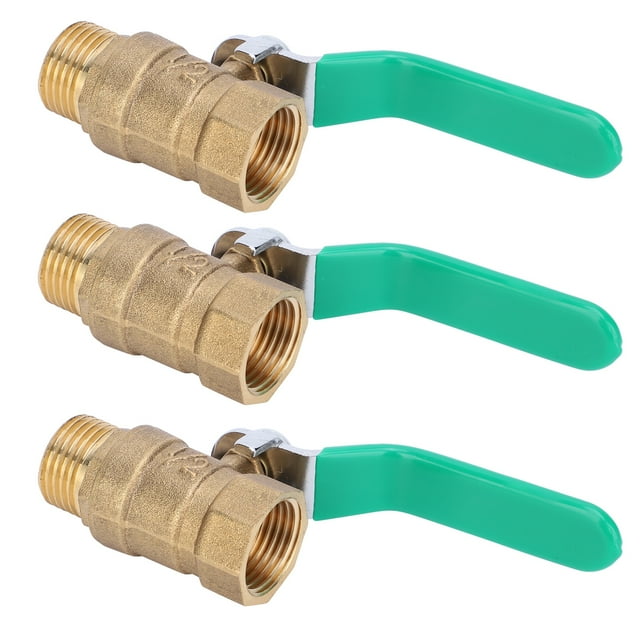 3Pcs Durable Ball Shut Off Valve, Practical Ball Valve, For Cold/Hot Water Piping System Indoor Gas Piping System Solar Piping System Drain Shut Off Switch