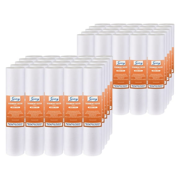 iSpring FP11X50 10"x2.5" Multi-Layer PP Universal Sediment Filter Cartridges 1 Micron, 50-Pack