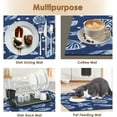 thumbnail image 6 of Blue Starfish Sea Coffee Mat for Countertops, Seashell Beach Dish Drying Mat 2 Pcs for Kitchen Coffee Bar Accessories Fit Under Coffee Maker Espresso Machine Dish Rack Hide Stain Rubber, 6 of 6