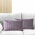 thumbnail image 2 of Set of 2 Throw Pillow Covers Floral Quilted, 12 x 20 Inch (Grey), 2 of 7