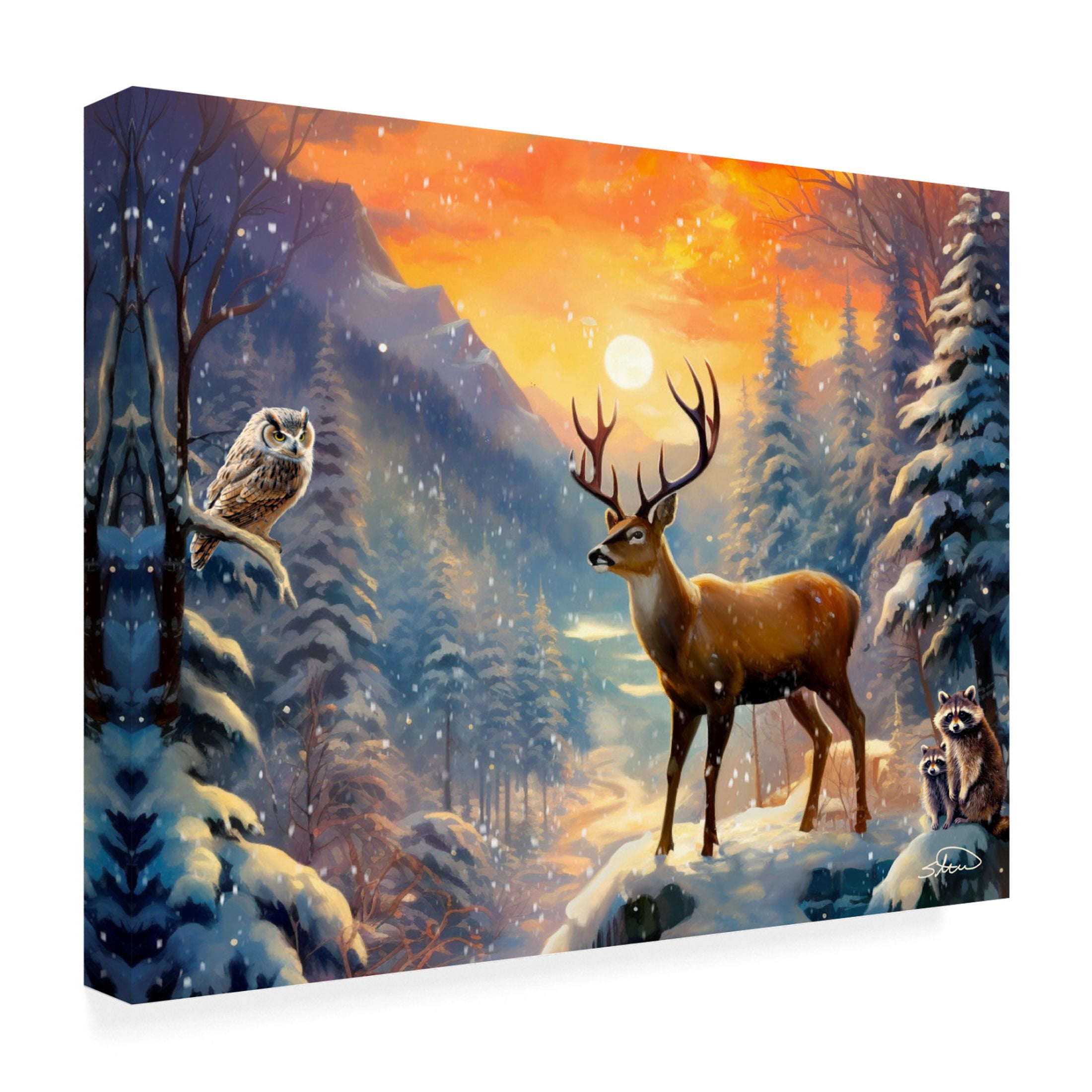Canvas Wall Art - Stewart 'Reunion' Wall Art for Living Room, Bedroom, or Office Décor by Trademark Fine Art - 47 x 35 Inches