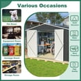 thumbnail image 2 of 10' x 12' Outdoor Shed, Multipurpose Storage Shed Heavy-Duty Frame, Peak Garden Tool Shed w/Double Doors, Extra Large Size Metal Shed for Patio Lawn Yard, 2 of 9