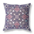 thumbnail image 5 of Paisley Leaf Geo Indoor/Outdoor Fabric Pillow with Zip in Dark Purple Pink 20", 5 of 5
