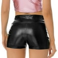 thumbnail image 7 of iiniim Women's Shiny Metallic Stretchy Booty Dance Shorts Hot Pants for Halloween Party Black XL, 7 of 7