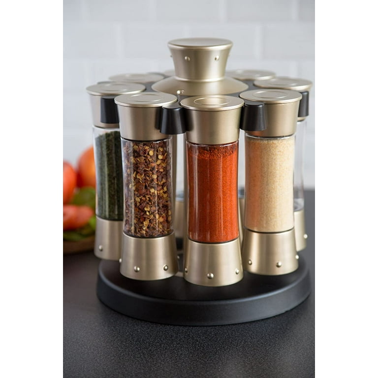 KitchenArt 57010 Select-A-Spice Auto-Measure Carousel Professional Series,  Satin [Video] [Video]