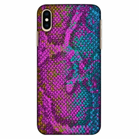 Shape Skin Case iPhone Xs Max Case, Ultra Slim Case iPhone Xs Max Handcrafted Printed Hard Shell Back Protective Cover Designer iPhone Xs Max Case (2018) - Snakes - Pink And Blue Ombre Skin ()