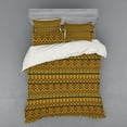 thumbnail image 2 of Ambesonne Tribal Bedding Set 3 Pcs, Geometric Folk, Twin, Amber Yellow and Black, 2 of 3