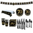 thumbnail image 2 of Birthday Party Supplies Anniversaries Serves 16 Guests Disposable Dinnerware 70th, 2 of 8