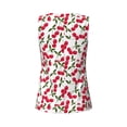 thumbnail image 5 of Xecao Cherry_1 print women's scoop neck, loose-fit workout tank tops for the gym., 5 of 9