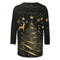 thumbnail image 4 of Fashion Fall Saving LiMoi Women's 3/4 Sleeve Round Neck Holiday Tree Graphic Print Casual T-Shirt Tees Tshirts Tops for Christmas Season My Items, 4 of 5