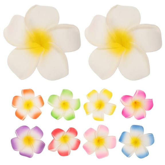 NICEXMAS 10Pcs Artificial Plumeria Hairpins Assorted Color Foam Hawaiian Hair Clips