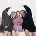 thumbnail image 5 of Purple Halloween Pumpkins with Boo Blanket Hoodies for Kids 6-13YR Oversize Wearable Blanket Hoodies for Boys Girls Teens, 5 of 7