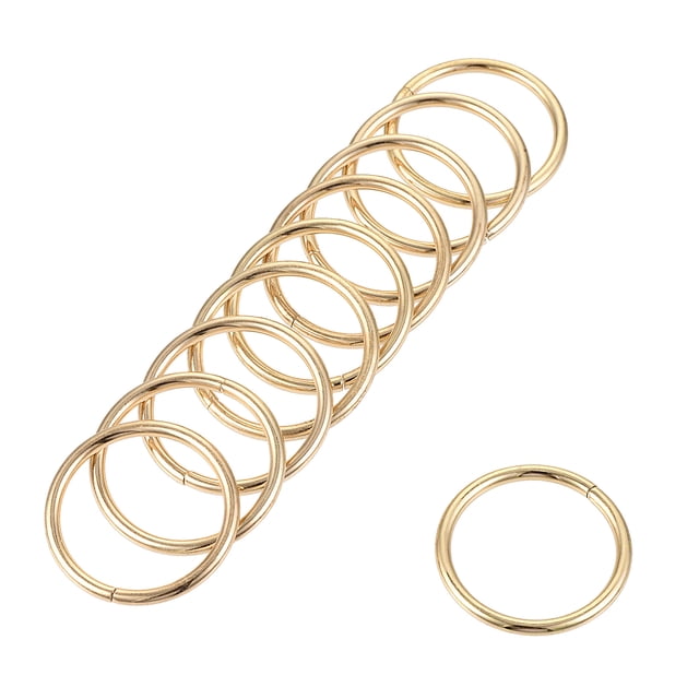 Unique Bargains 20mm Metal O Rings Non-Welded for Straps Bags Belts DIY Gold Tone 10pcs