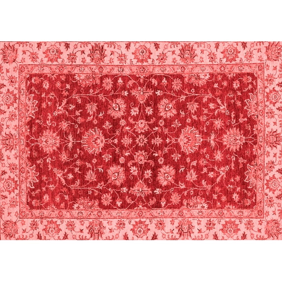 Ahgly Company Machine Washable Indoor Rectangle Oriental Red Traditional Area Rugs, 4' x 6'