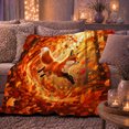 thumbnail image 6 of Autumn Fox Illustration autumn celebration, Festive Woodland Scene, Warm Flannel Blanket for Cabin and Lodge with Detailed Artwork, Wildlife Lovers Thanksgiving Gift, Celestial Home Decor, 6 of 9