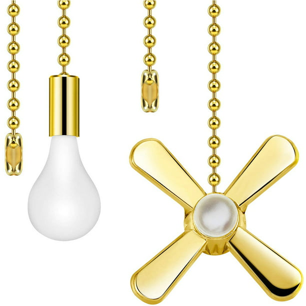 Morease Ceiling Fan Pull Chain Beaded Ball Extension Chains With Light Bulb And Cord Gold Com - Light Bulb Ceiling Fan Pull Chain