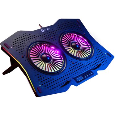 KLIM Halo Laptop Cooling Stand with RGB backlighting 11" - 17" Gaming Laptop Cooling Pad for Desk USB Powered Fan Very Stable and Silent Compatible Mac and PS4 - New 2021