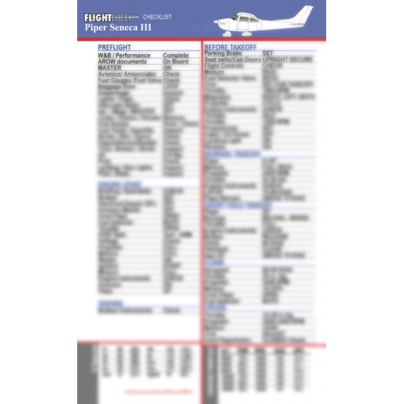 FlightCheck Checklist - Piper Seneca III PA-34-220T