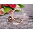 thumbnail image 3 of Oval Cut 2.50 Carat Black Diamond Moissanite Bridal Ring Set Engagement Ring On 10k Rose Gold Stacking Matching Diamond Wedding Band, 3 of 5