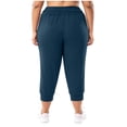 thumbnail image 6 of CYRBOKO Women's Plus Size Active Capris, Drawstring Relaxed Fit Elastic Waist Stretchy Summer Capri Pants with Pockets Navy Size 4XL, 6 of 7