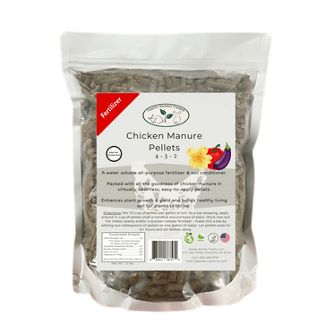 Chicken Manure Pellets, 4-3-2 NPK. Organic Plant Fertilizer and Soil Rebuilder. 1.5lb Bag