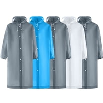 Xfvqtps 5 Pairs Mens and Womens Raincoat with Hooded Long Solid Color Adjustable Drawstring Button Waterproof Cycling Outdoor Activities Rain Jackets Rain Poncho Multicolor-08