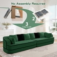 thumbnail image 6 of 135" Modular Sectional Boneless Sofa Couches, 4 Seater Comfy Teddy Fabric Cloud Couch, 29'' Deep Seat, No Assembly Required, for Living Room, Bedroom, Apartment, Green, 6 of 9