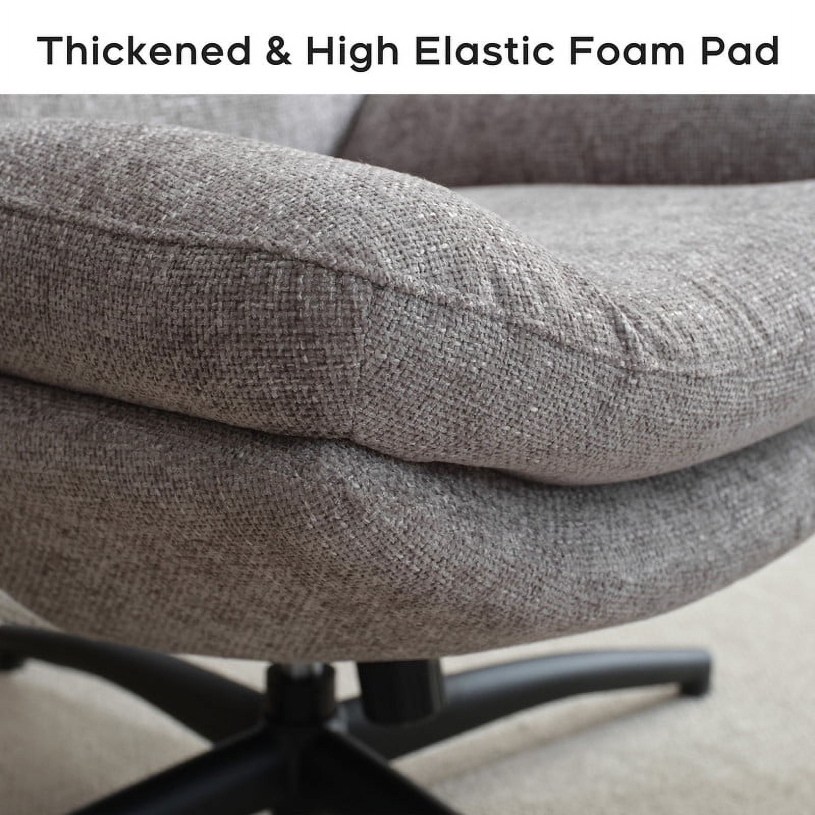 Comfort Stretch Gray Swivel Accent Chair with Ottoman Rocker Glider Chairs Ottoman Footrest Set