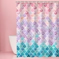 thumbnail image 3 of Mermaid Shower Curtain Memaid Curtains for Girls Bathroom Mermaid Scale Shower Curtain Ocean Shower Curtain Mermaid Shower Curtain for the Bathroom Mermaid Bathroom Decor with 12 Hooks 84 Inch (72x84), 3 of 6