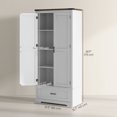 thumbnail image 3 of HOMCOM 69" Tall Kitchen Storage Cabinet with Adjustable Shelves, White, 3 of 10
