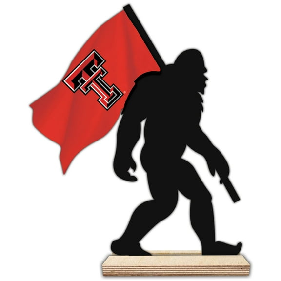 Texas Tech Red Raiders 18'' Team Logo Bigfoot Silhouette Desktop Art
