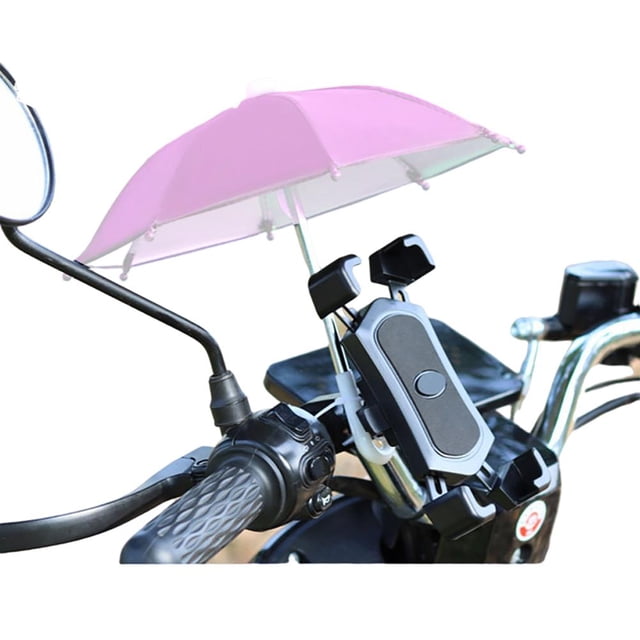 Mini sombrilla para soporte de teléfono para bicicleta, protección solar para llevar, sombrilla portátil para teléfono