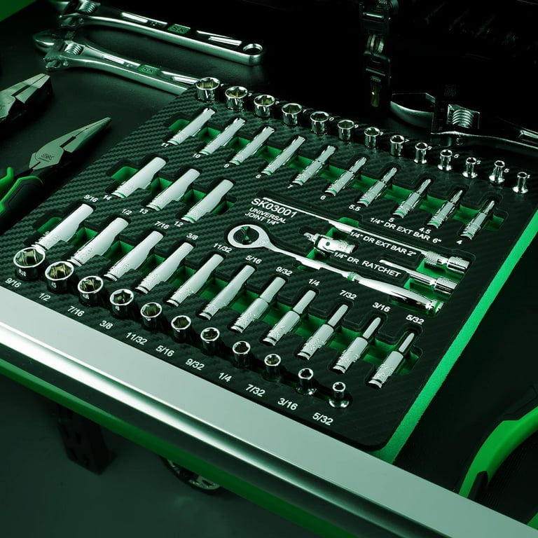 1/4 Socket Set Metric And Standard SK 52-Piece 1/4 Drive Socket Set ...