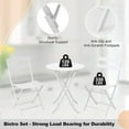 thumbnail image 5 of 3 Pcs Patio Bistro Set Folding Bistro Table and 2 Chairs Outdoor Furniture Sets with Premium Frame Space Saving Weather Resistant for Bistro Balcony Yard Garden Porch Lawn Round Tube, 5 of 7